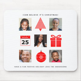 クリスマスアイコンフォトコラージュ記念モダン品 マウスパッド