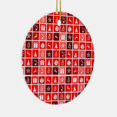 クリスマスアイコンレッドスクウェアズホリデーアートクラシック セラミックオーナメント (右)
