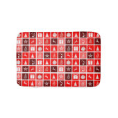 クリスマスアイコンレッドスクウェアズホリデーアートクラシック バスマット (正面)