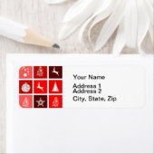 クリスマスアイコンレッドスクウェアズホリデーアートクラシック ラベル (インサイチュ)