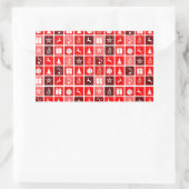 クリスマスアイコンレッドスクウェアズホリデーアートクラシック 長方形シール (バッグ)