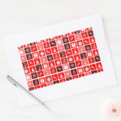 クリスマスアイコンレッドスクウェアズホリデーアートクラシック 長方形シール (封筒)