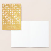 クリスマスアイコン付きゴールドフォイルのクリスマスカード 箔カード (ディスプレー)