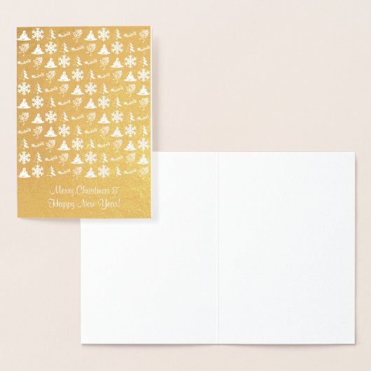 クリスマスアイコン付きゴールドフォイルのクリスマスカード 箔カード (ディスプレー)