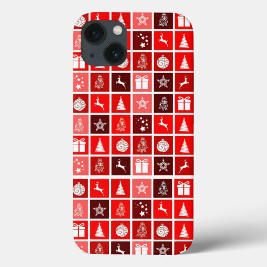 クリスマスアイコン 赤 スクエア ホリデーアート クラシック Case-Mate iPhoneケース (裏面)