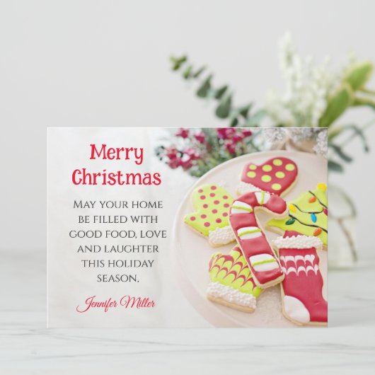 クリスマスアイスコーキー交換レシピ5 x 7 シーズンカード (スタンド正面)