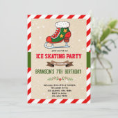 クリスマスアイススケートで滑るパーティの招待状 招待状 (スタンド正面)