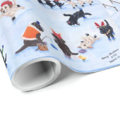 クリスマスアイススケートで滑るラブラドール ラッピングペーパー (ロールコーナー)