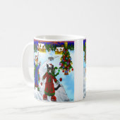 クリスマスアイススケートで滑る猫V2 コーヒーマグカップ (正面左)