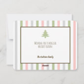 クリスマスアイススケートで滑る雪だるまプレゼントフラットカード シーズンカード (裏面)