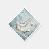 クリスマスアイススケートで滑る スタンダードカクテルナプキン (角)