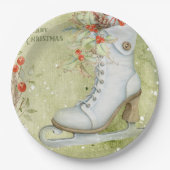 クリスマスアイススケートで滑る ペーパープレート (正面)
