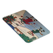 クリスマスアイススケートで滑る マグネット (右側)