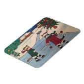 クリスマスアイススケートで滑る マグネット (左側)