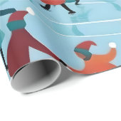 クリスマスアイススケートで滑る。 ラッピングペーパー (ロールコーナー)