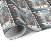 クリスマスアイススケートで滑る ラッピングペーパー (ロールコーナー)