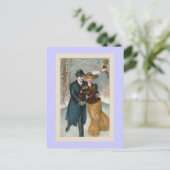 「クリスマスアイススケートで滑る」ヴィンテージ シーズンポストカード (スタンド正面)