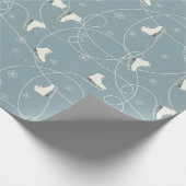 クリスマスアイススケートパターン – クリスマスギフト ラッピングペーパー (角)