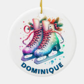 クリスマスアイススケートピータースノーフレークオーナメント セラミックオーナメント (裏面)