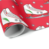 クリスマスアイススケートラッピング紙 ラッピングペーパー (ロールコーナー)