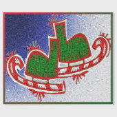 クリスマスアイススケート –  ラッピングペーパー (フラット)