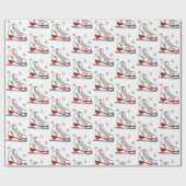 クリスマスアイススケート ラッピングペーパー (フラット)