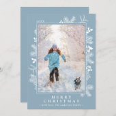 クリスマスアイスブルーとホワイトボタニカル |写真 シーズンカード (正面/裏面)
