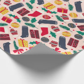 クリスマスアイテムパターン ラッピングペーパー (角)