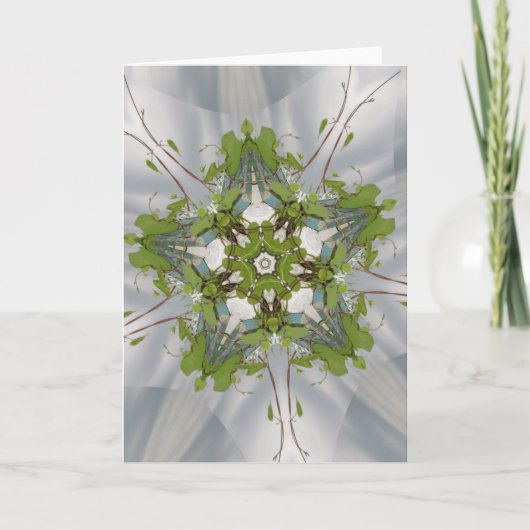 クリスマスアイビー万華鏡のように千変万化するパターンスター シーズンカード (正面)