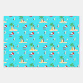 クリスマスアイランドドッグズギフトラップセット3 ラッピングペーパーシート (正面)