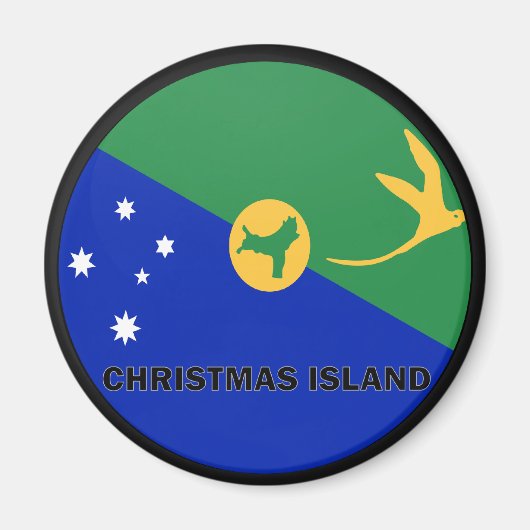 クリスマスアイランドローンデル品質国旗 マグネット (正面)