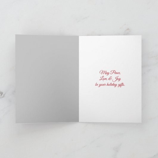 クリスマスアイリッシュセッターと樺の木の木 シーズンカード (内部)