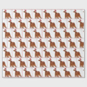 クリスマスアイリッシュセッター ラッピングペーパー (フラット)