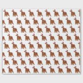 クリスマスアイリッシュセッター ラッピングペーパー (フラット)