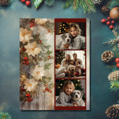 クリスマスアイリッシュ賛美の3つフォトウィンターの花 シーズンポストカード