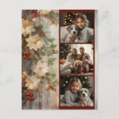 クリスマスアイリッシュ賛美の3つフォトウィンターの花 シーズンポストカード (正面)