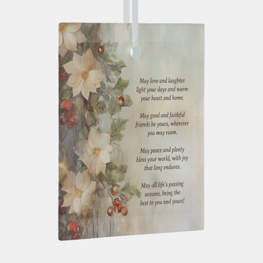 クリスマスアイリッシュ賛美ズ |冬かわいらしの花 ガラスオーナメント (正面右)