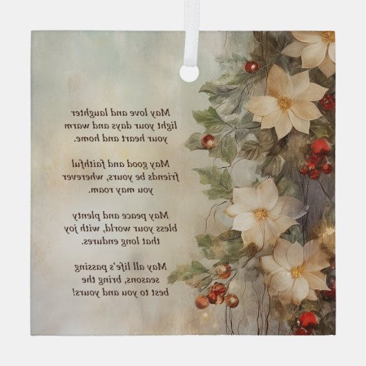 クリスマスアイリッシュ賛美ズ |冬かわいらしの花 ガラスオーナメント (裏面)