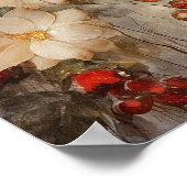 クリスマスアイリッシュ賛美ズ |冬かわいらしの花 ポスター (角)