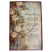 クリスマスアイリッシュ賛美ズ |冬かわいらしの花 ミディアムペーパーバッグ (正面)