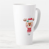 クリスマスアイリングトナカイ顔 カフェラテマグ (右アングル)