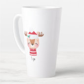 クリスマスアイリングトナカイ顔 カフェラテマグ (左アングル)