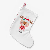 クリスマスアイリングトナカイ顔 スモールクリスマスストッキング (正面 (吊り時))
