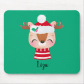 クリスマスアイリングトナカイ顔 マウスパッド (正面)