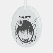 クリスマスアウトドアナイトスターパインカップル婚約 ガラスオーナメント (正面左)