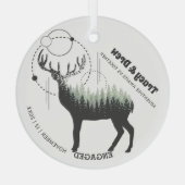 クリスマスアウトドアパインツリーディアカップル婚約 ガラスオーナメント (裏面)