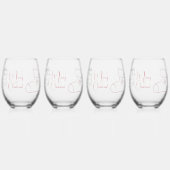 クリスマスアウトラインアート ステムなしワイングラス (裏面)