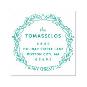 クリスマスアウトラインリース差出人住所 セルフインキングスタンプ (デザイン)