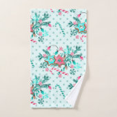 クリスマスアクアブルーピンククッキーフェスティバル バスタオルセット (ハンドタオル)