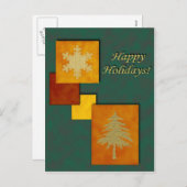 クリスマスアクセントのカスタマイズ可能はがき シーズンポストカード (正面/裏面)